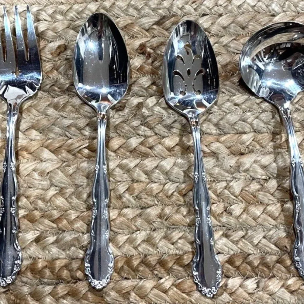 Oneida 1881 Rogers FLIRTATION 1959 Server Set 4 Piece Ladle, Fork, 2 Spoons
